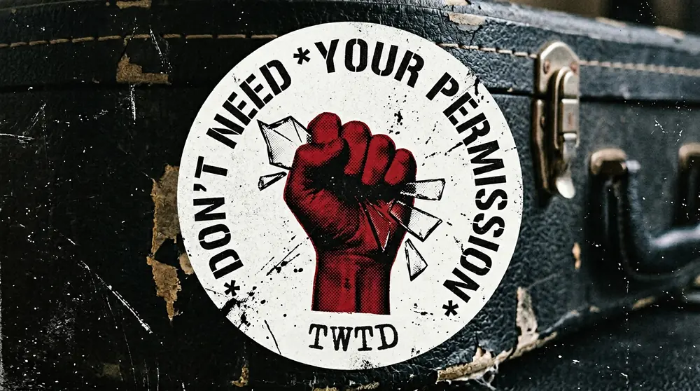 Don't Need Your Permission sticker design